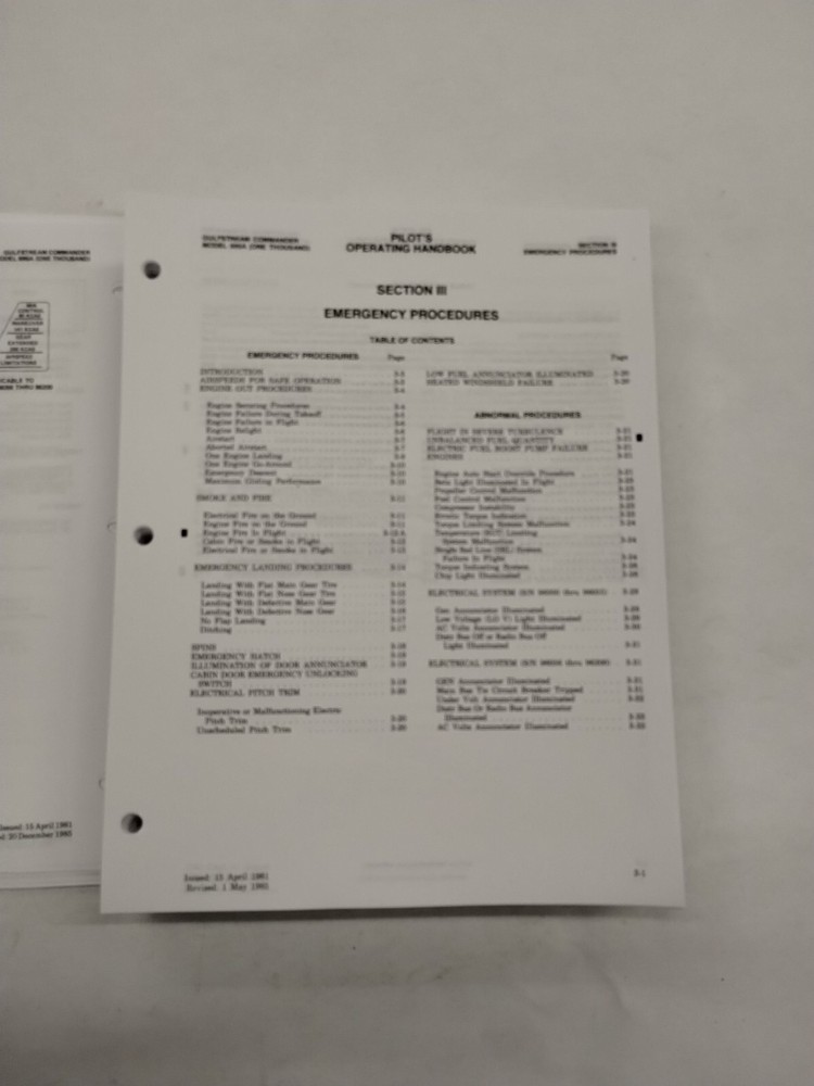 Aero Commander Jetprop Model 695A (1000) Pilots Operating Handbook & Supplements
