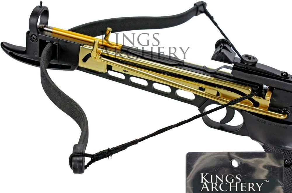 Self-Cocking Crossbow Bundle with Adjustable Sights, Spare Crossbow String and