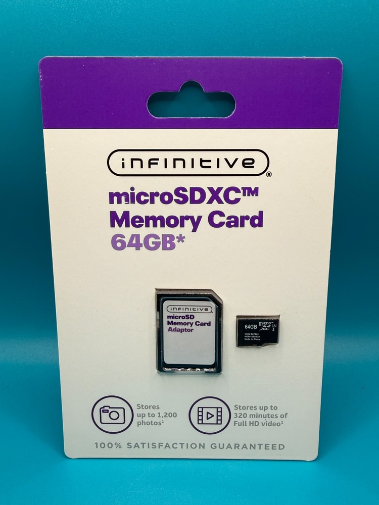 INFINITIVE 64GB Micro SDXC + adapter Flash Memory Card