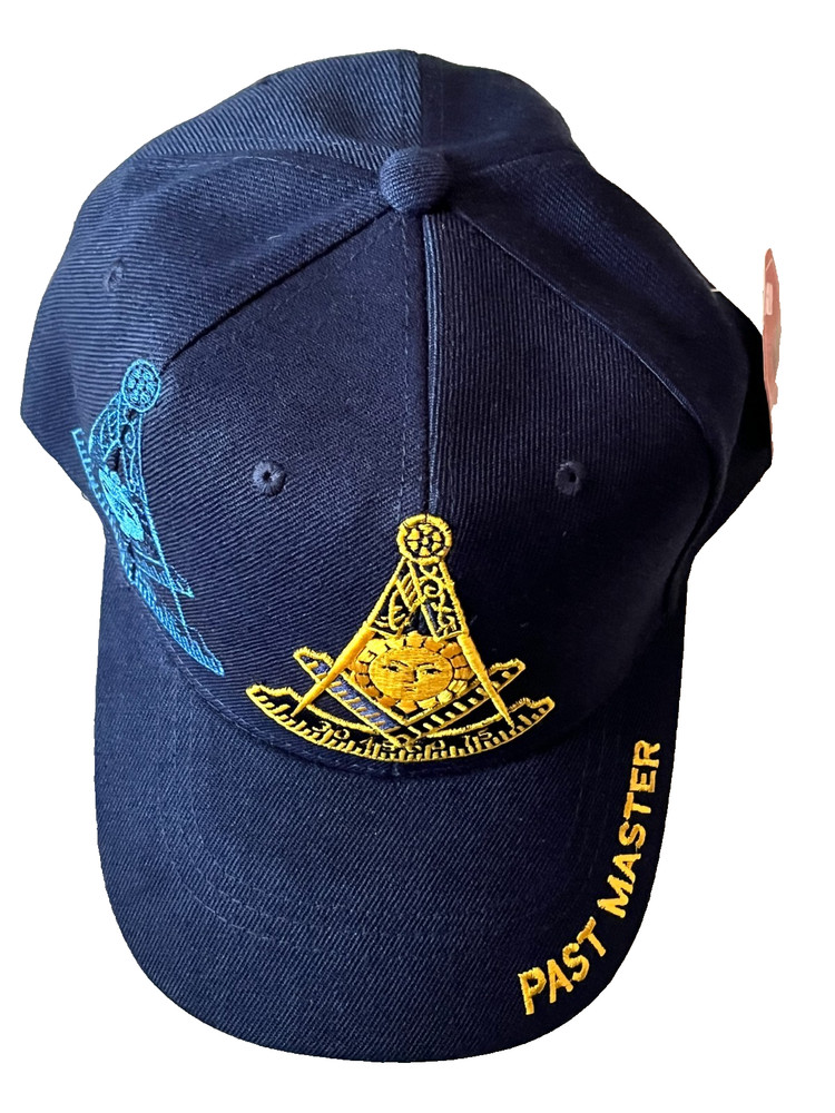 Blue Past Master Logo with Square Baseball Hat Cap Masonic Fraternity NEW!