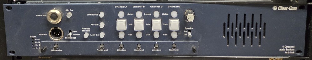 Clear-Com MS-704 Encore 4-Channel Intercom Master Station Broadcast Partyline