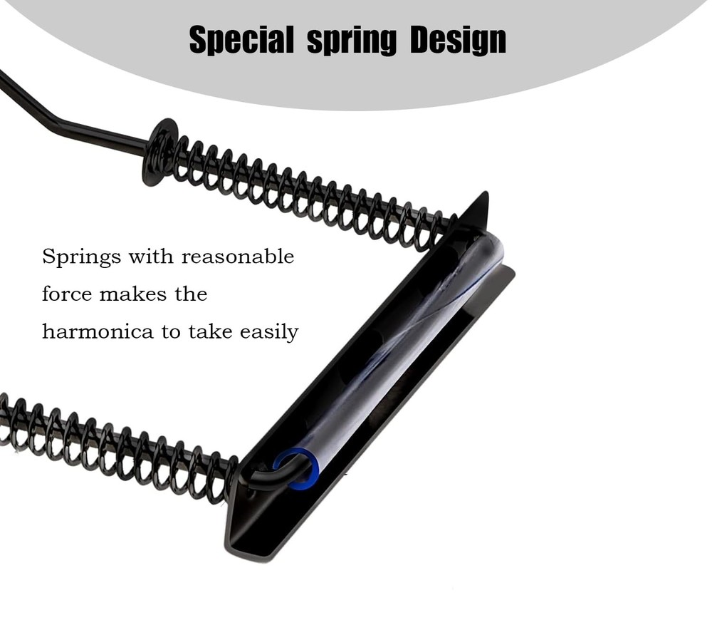 Harmonica Holder Set with Key of C Diatonic Blues Harmonica Adjustable