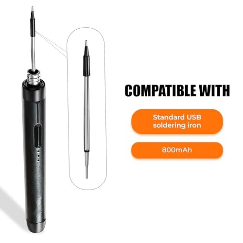 3PCS C210 (Type B) Soldering Iron Tips, USB Round Tip 5V...