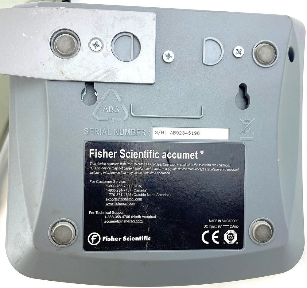 Fisher Accumet AB150 pH-mV Meter with Electrode and Support Arm
