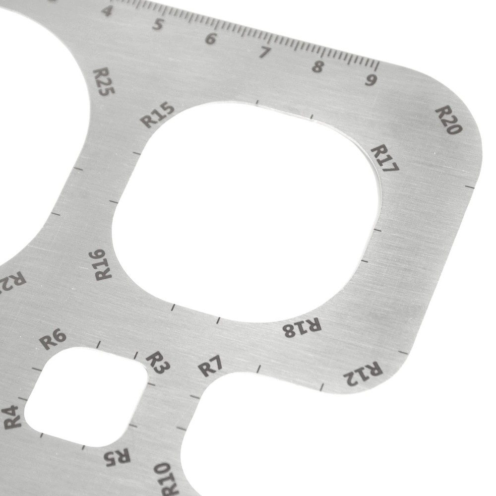 UPTTHOW Leather Tools Half-Round Cutter Corner style2, radius ruler metal