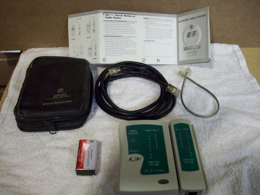 Cable Tester w/battery, new