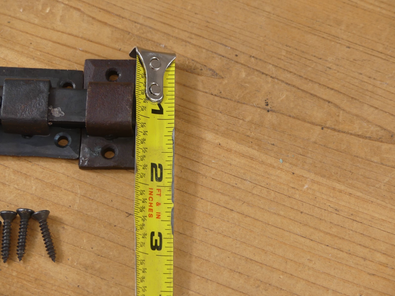 IRON FLAT SLIDING LOCK CABINET DOOR CUPBOARD DEAD BOLT SLIDE LATCH BARN BARREL