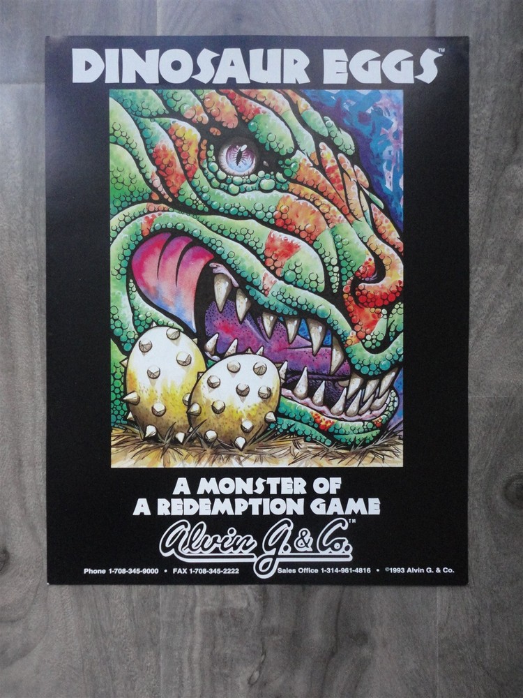 Dinosaur Eggs Pinball Machine Alvin G Original Flyer