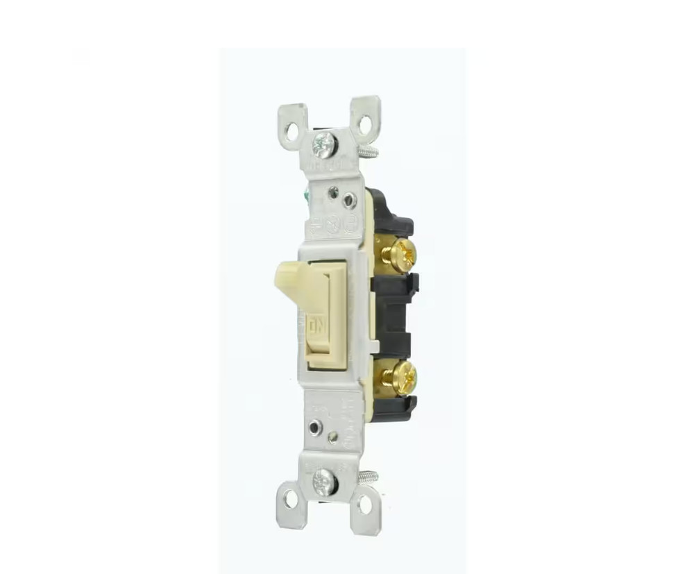 Leviton 15 Amp Single Pole Switch, Ivory (10-Pack)