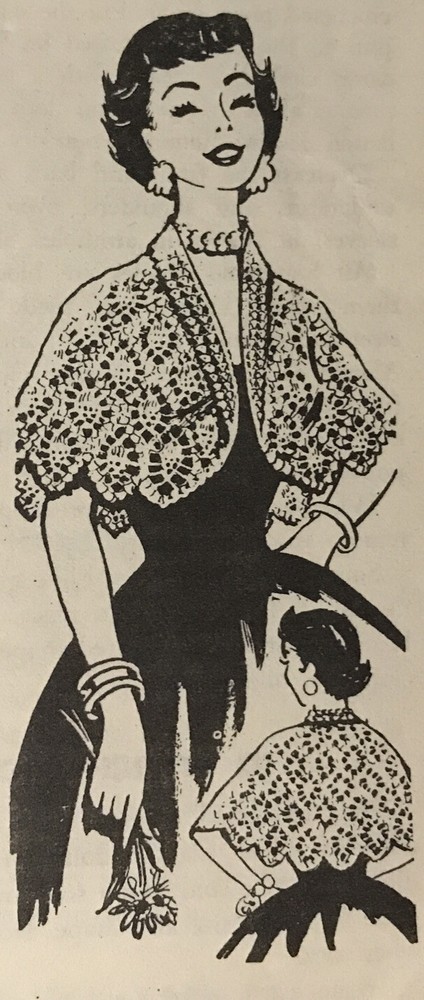 833 Vintage Pineapple Cape Pattern to Crochet  (Reproduction)