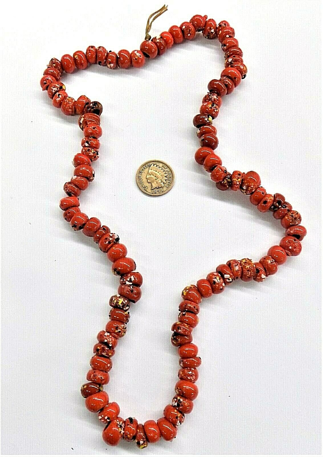 200 Loose Sunset Padre / Crow End of the Day Crumb African Trade Beads 161a