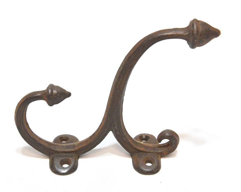 2 DIFFERENT VINTAGE METAL WALL COAT OR HAT HOOKS