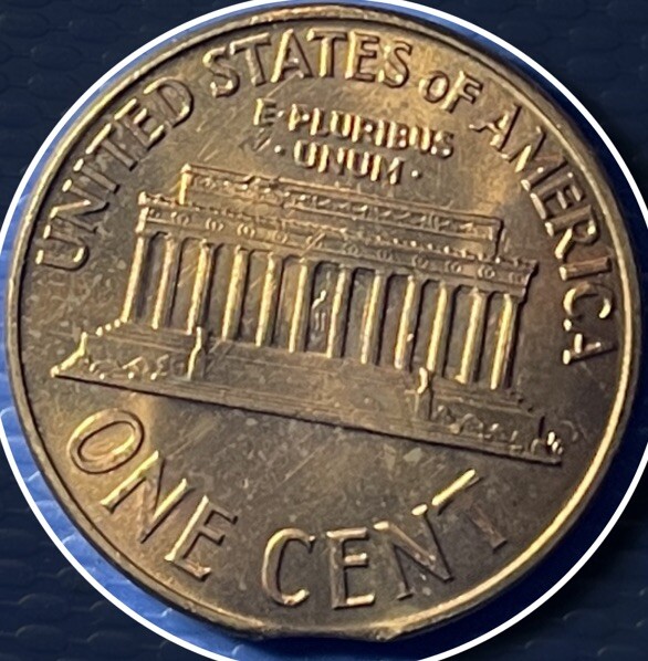 1960 Lincoln Memorial Cent clip error BU