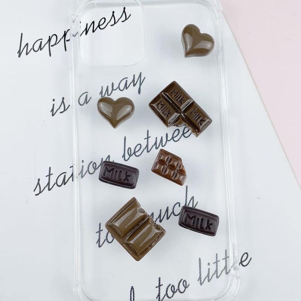 60 Pcs Simulation Chocolate Resin Flatback Flat Back Cabochon Craft Decoration C