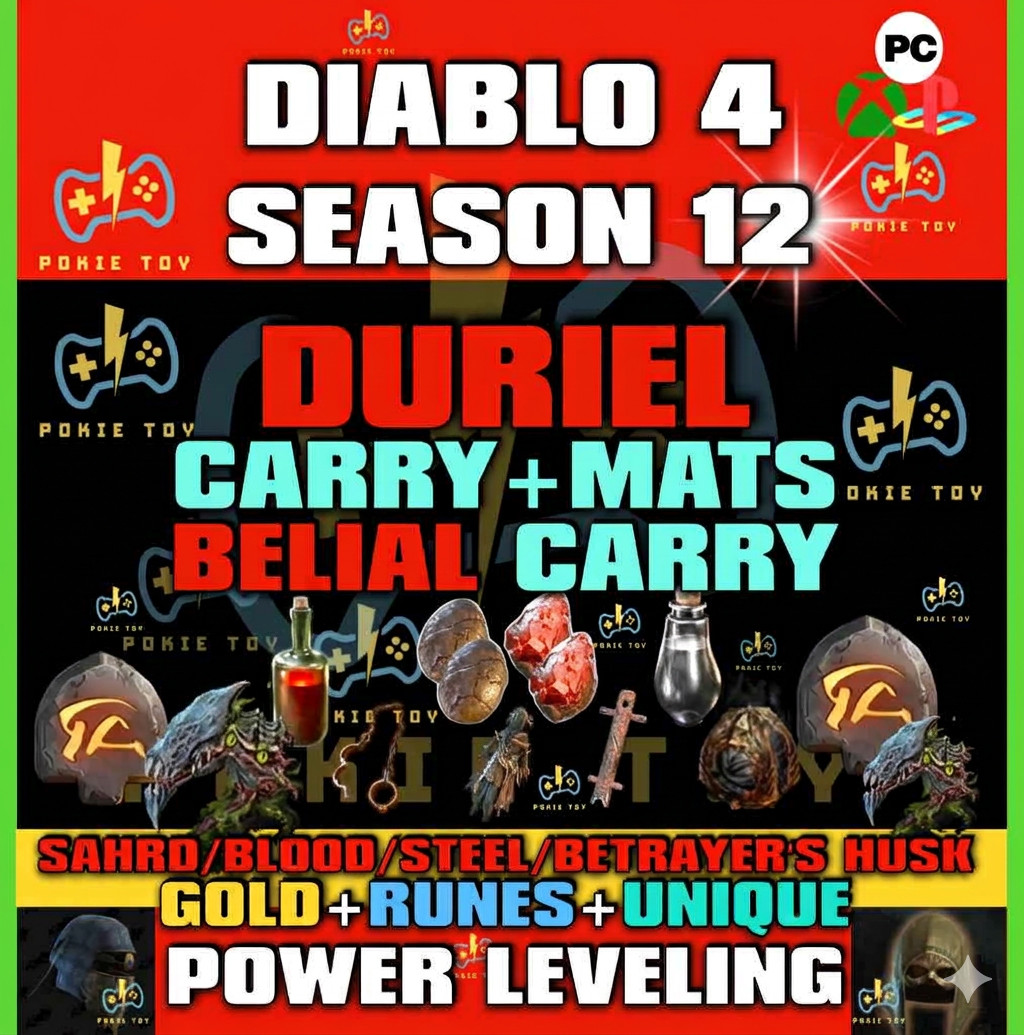 🔥DIABLO 4 SEASON 12🔥Season of Slaughter🔥POWER LEVEL GOLD RUNES✨