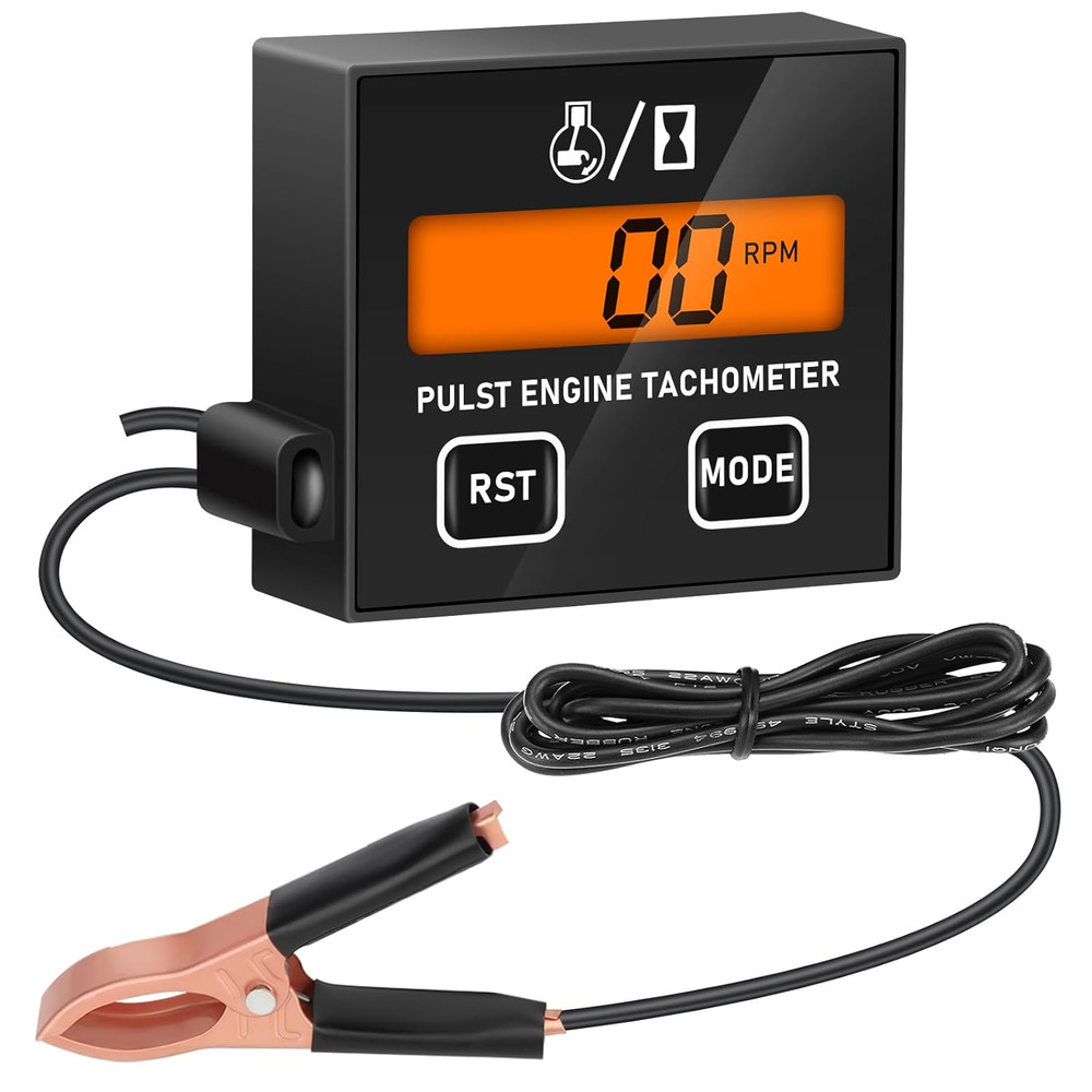 Small Engine Tachometer, Backlight Digital Tachometer Tach Gauge Meter with Clip