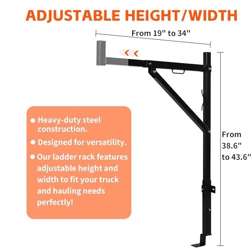 70233 Heavy Duty Ladder Rack. , Black