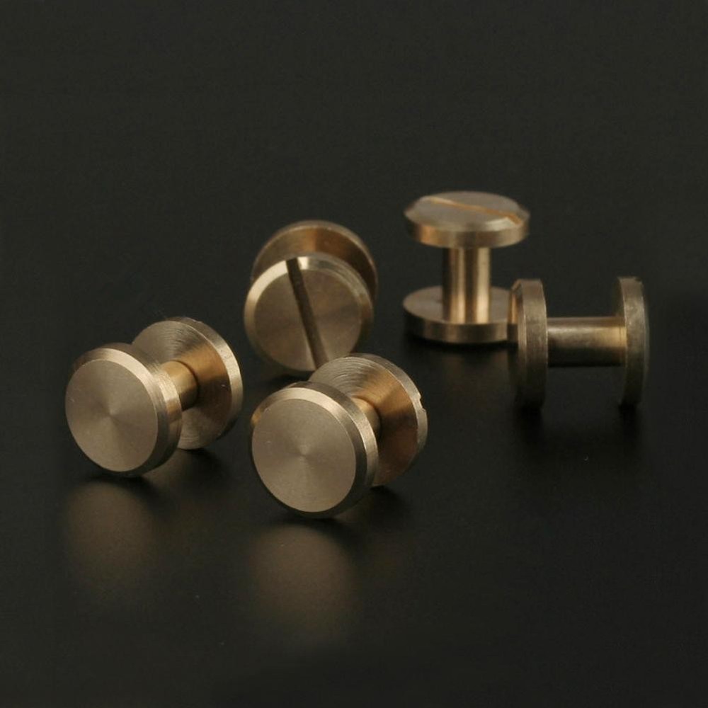 5/10Pcs Height 8mm Leather Craft Chicago Nail Brass Solid Rivets Stud Head D
