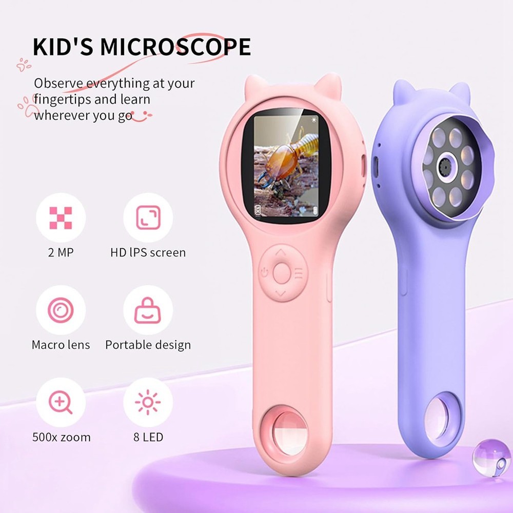 Microscope for Kids - Portable Handheld Magnifying Glass Digital Microscope3544