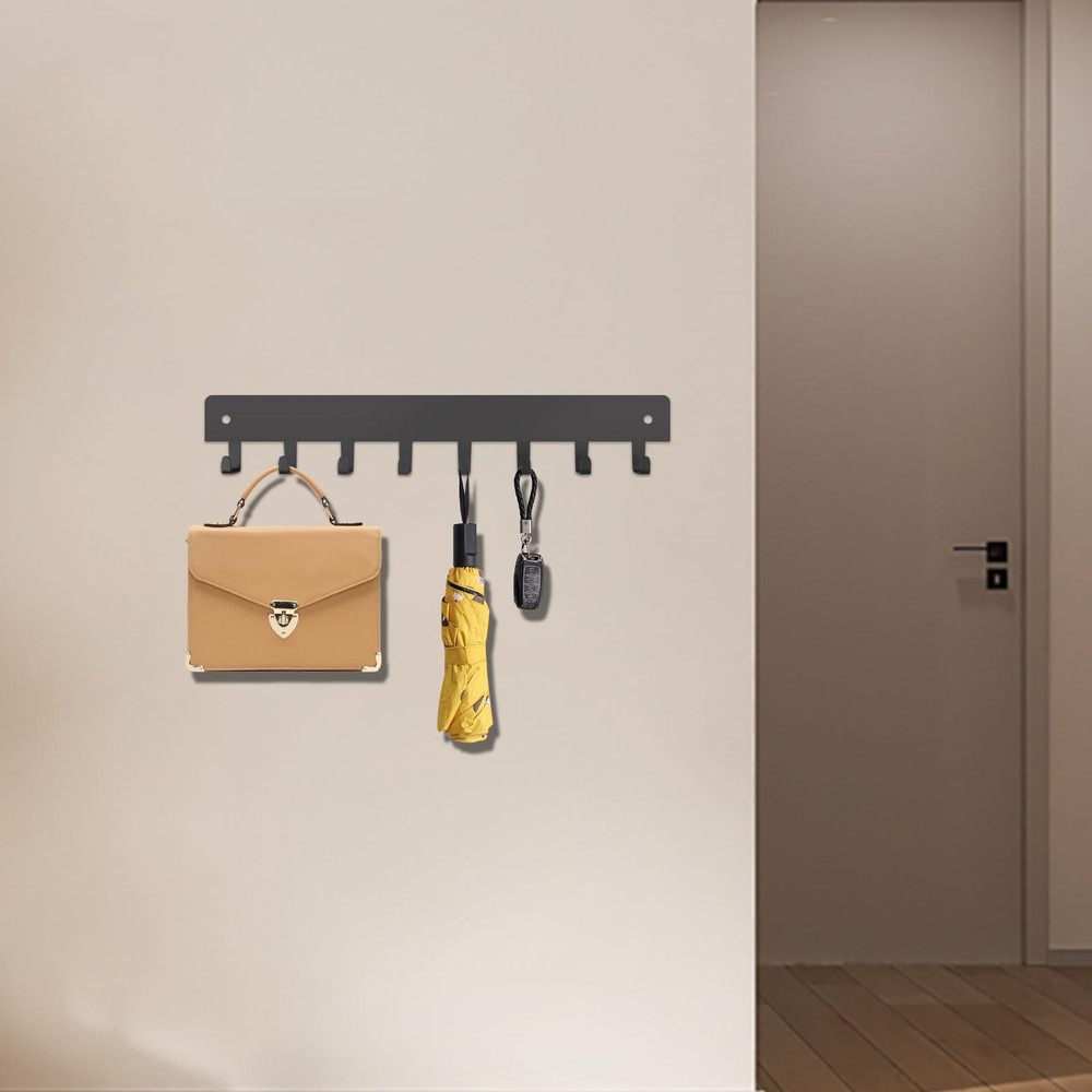 2 Pack Key Holder for Wall, Key Hooks with 8 Hooks, No Drilling Required, -Ad...