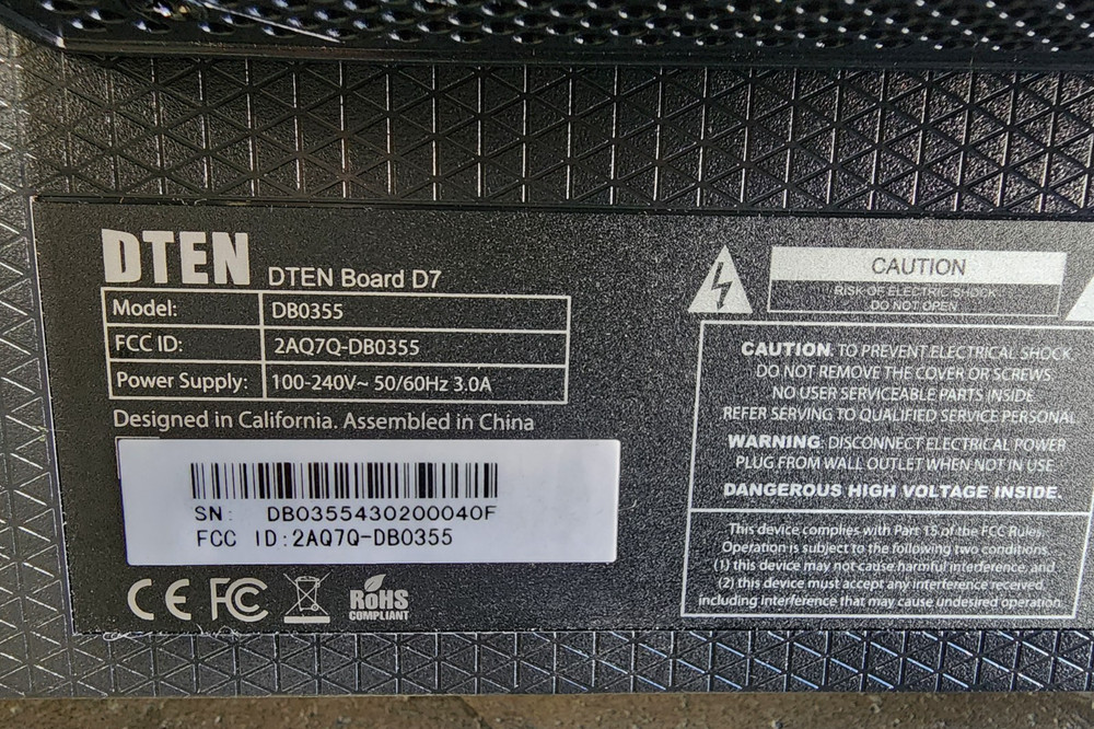 DTEN D7 55" 4K DB0355 All in One Interactive Whiteboard Webcamera TouchScreen