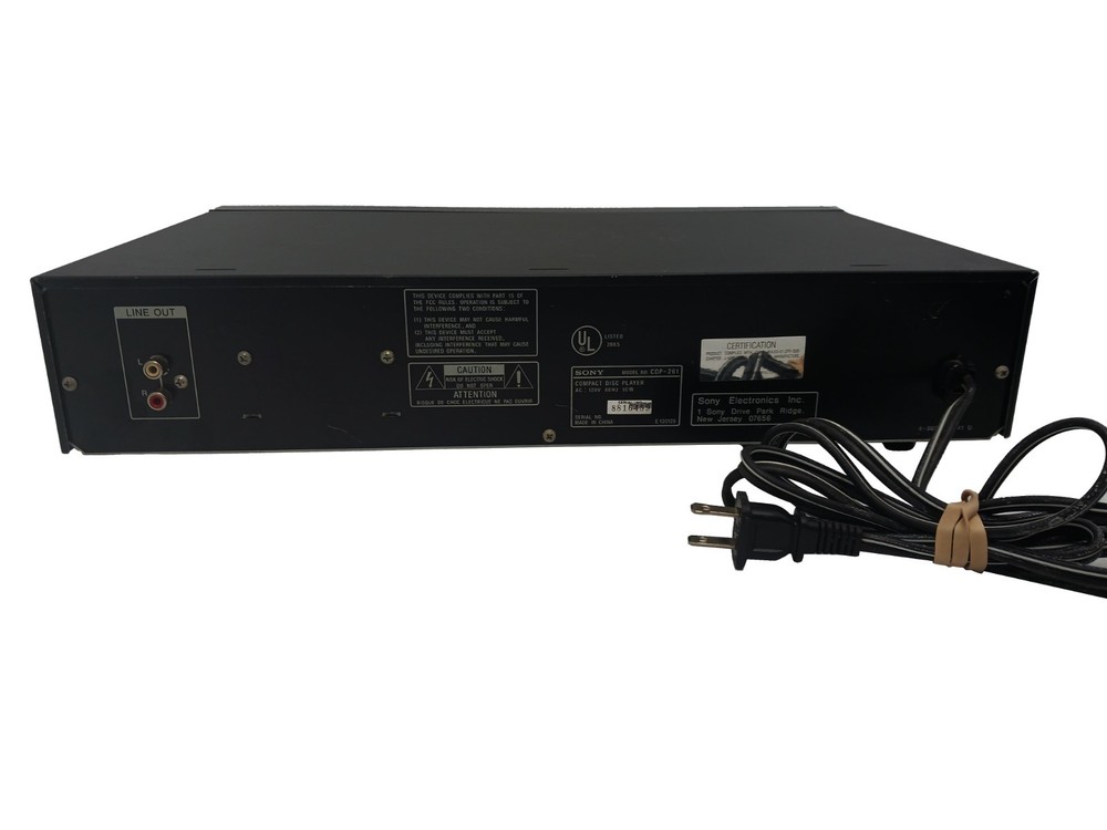 Sony CDP-261 Single Disc CD Player with Remote & Cables Vintage 1990s