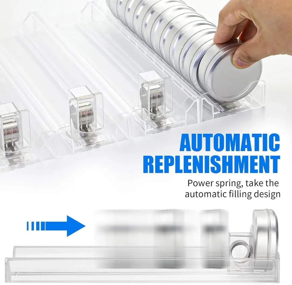 Snus Organizer System Shelf Pusher Spring-Loaded Round-Jar Display 10 Pushers