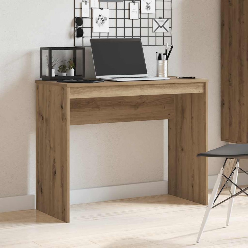 Desk Artisan Oak Engineered Wood Small Durable Desk
