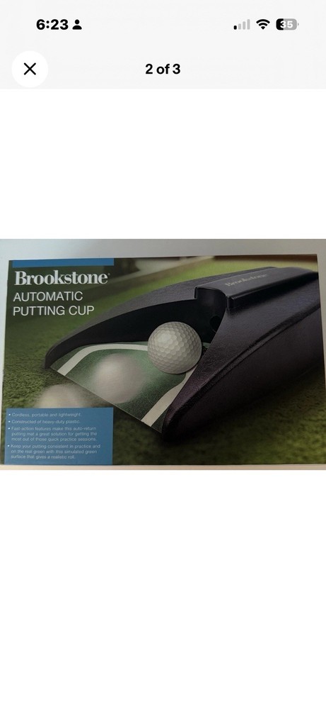 Brookstone Automatic Golf Putting Cup - Automatic Ball Return - Brand New