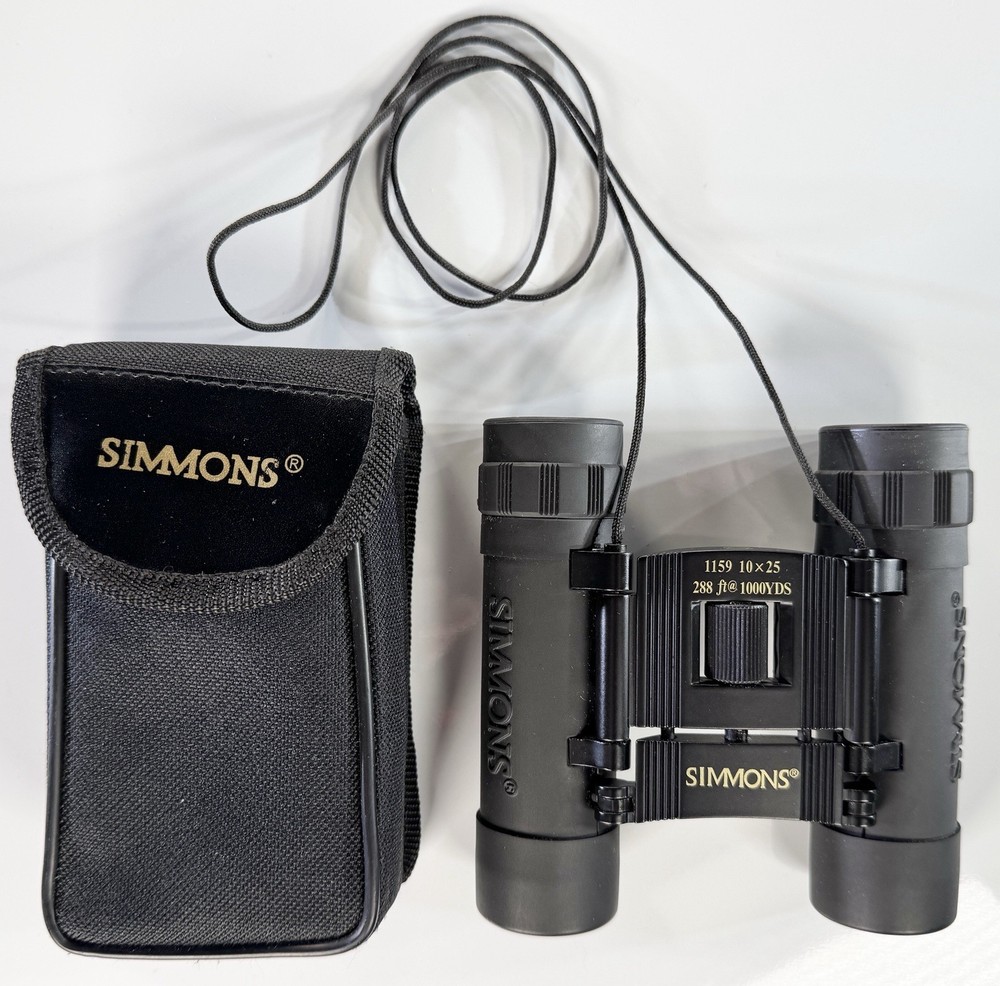 Simmons 1159 10x25 288 Ft At 1000 Yards Binoculars w/ Case Foldable Adjustable