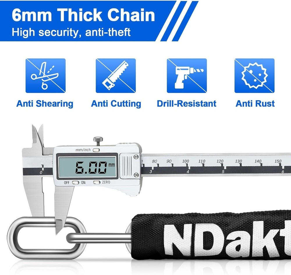 Versatile 3.2ft Heavy Duty Resettable Combination Chain Lock - Ultimate Security