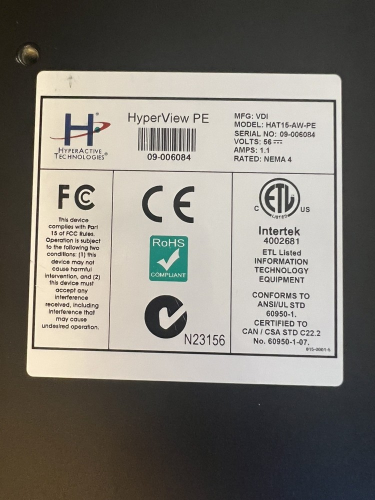 HyperActive OCB / OCU Model HAT15-AW-PE Order Confirmation Board refurbished ￼