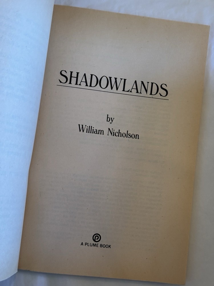 SHADOWLANDS William Nicholson - C S Lewis Play SCRIPT