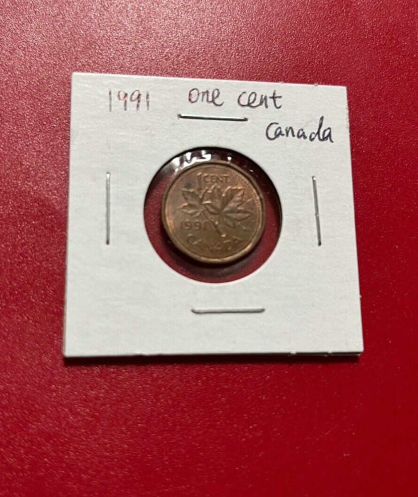 1991 CANADA ONE CENT COIN - NICE WORLD COIN !!!