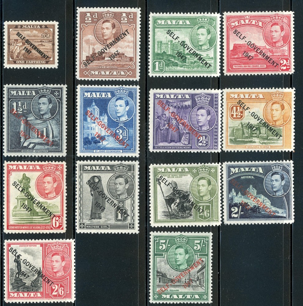 Malta  1948  Scott # 208-221  Mint Lightly Hinged Part Set