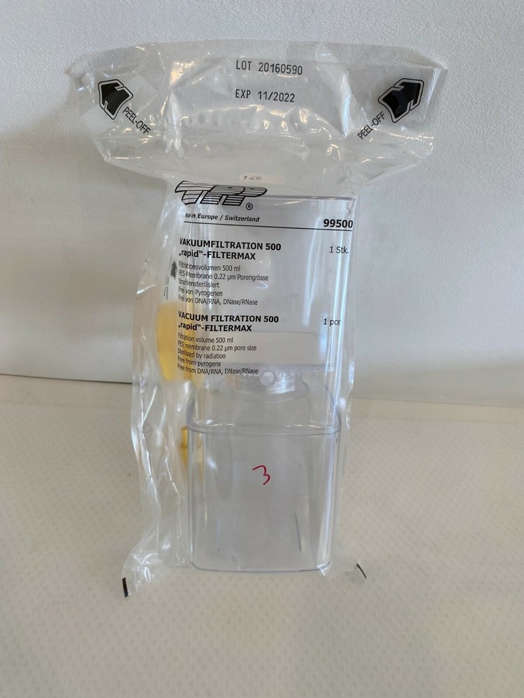 TPP 99500 Filtermax Rapid Bottle Filter Unit Capacity 500 mL Sterilized 3 pcs