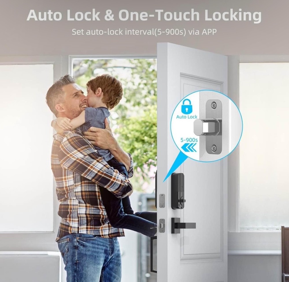 WiFi Smart Lock for Front Door, Keypad Door Handle Set with App Control