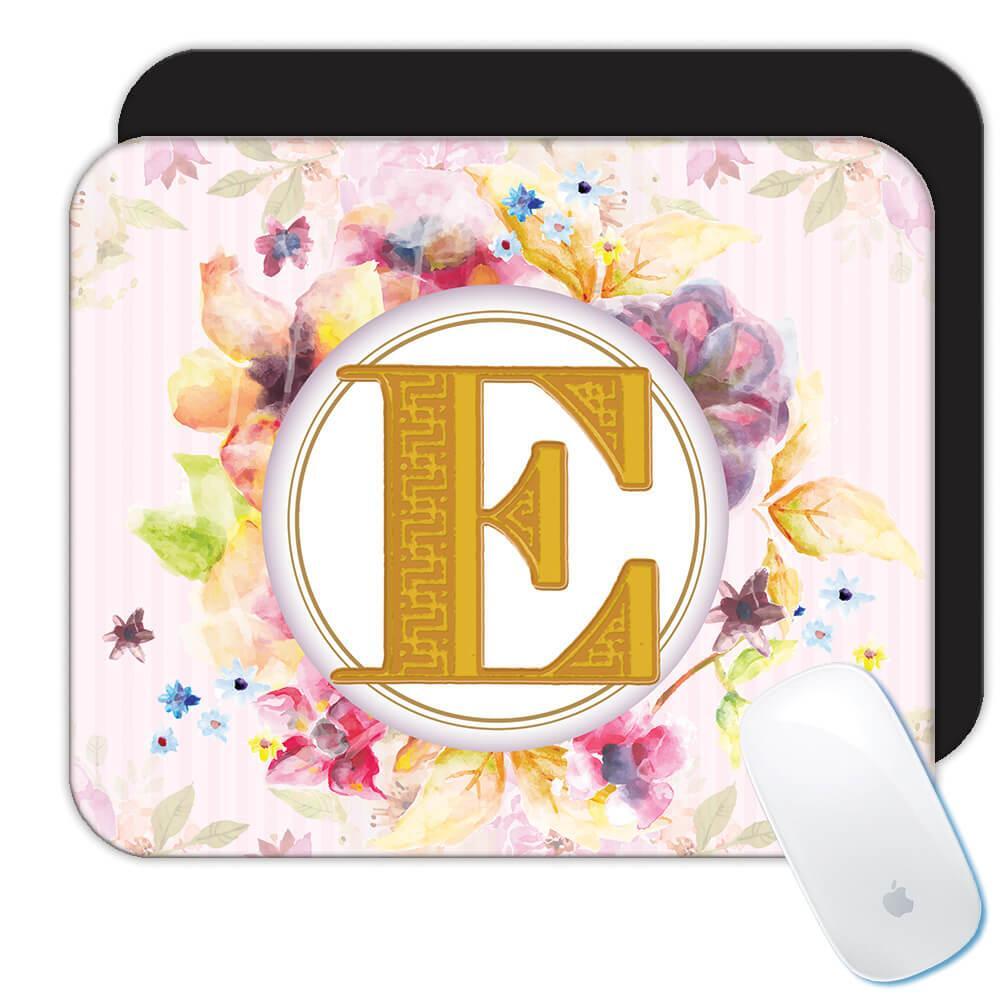 Gift Mousepad : Monogram Letter E Name Initial Alphabet ABC