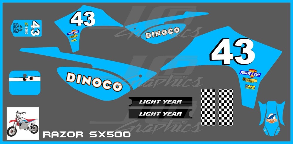 Razor SX500 graphics kit decals THICK AND HIGH GLOSS