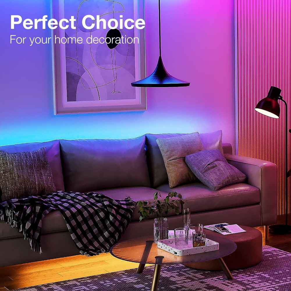 100Ft LED Strip Lights, Smart Light with App Remote Control, RGB LED Lights for