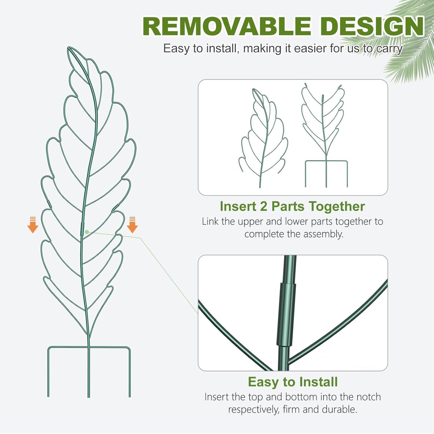 SLSY 3 Pack Metal Garden Trellis Plant Support Trellis Leaf Trellis for Climbing