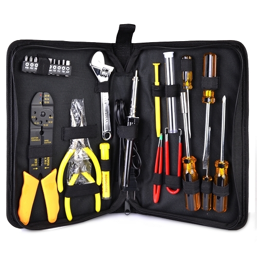 25-Piece Electronics Tool Kit Soldering Iron Pliers Wire Cutter Plus Generic