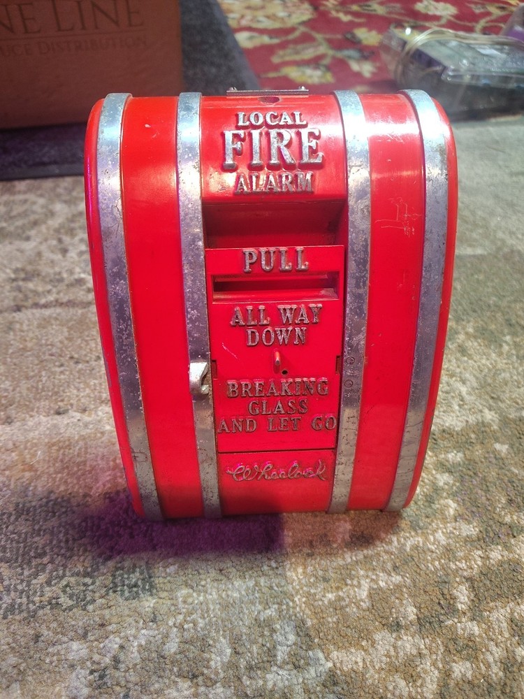 Vintage Edwards Local Fire Alarm Pull Down Station 8" x 5" Wheelock ( Works )