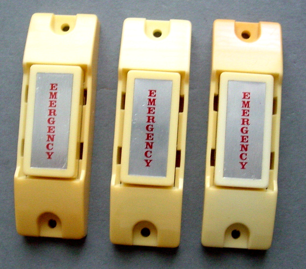 3 Panic Push Button Alarm Surface Mount Emergency Security Trigger Switches NOS