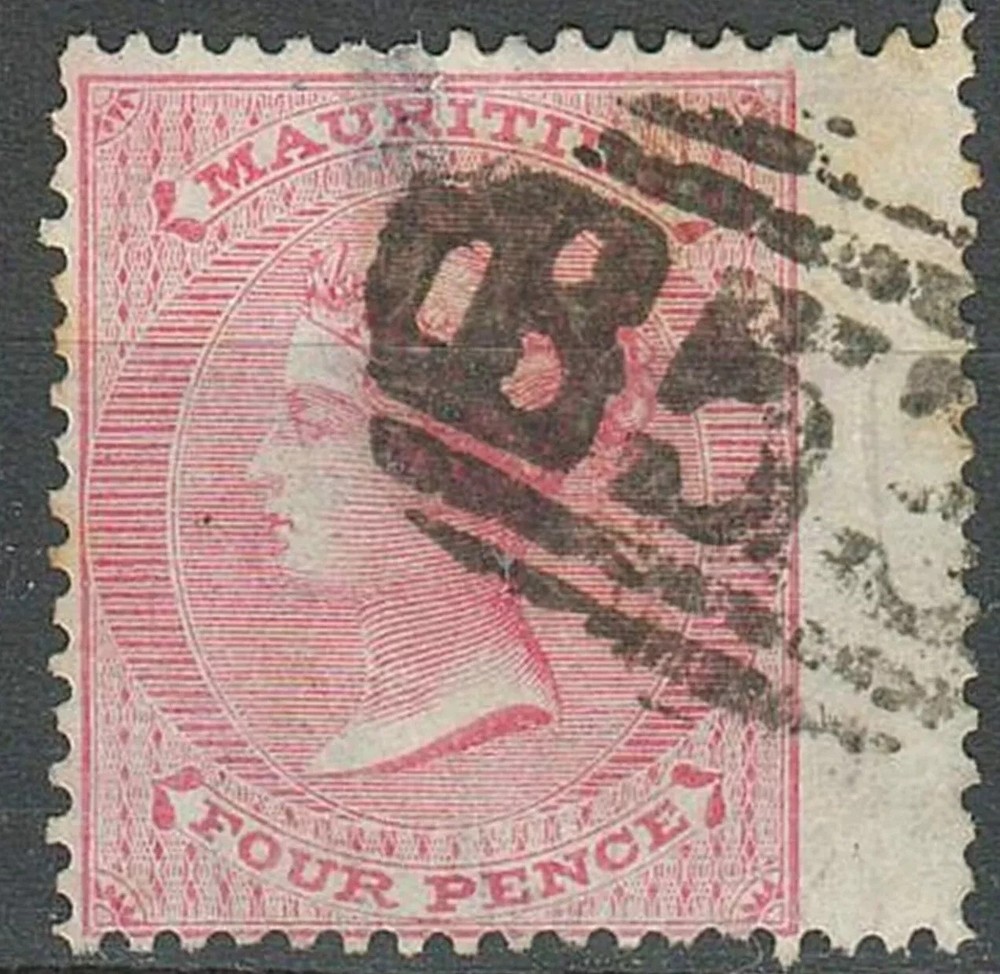 Mauritius 1860/63 ☀ 4 Pence Rose wing margin ☀ Used