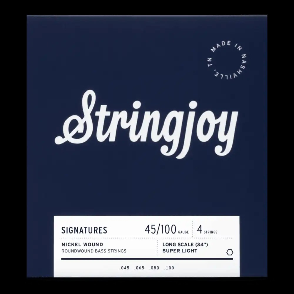 Stringjoy Super Light Gauge (45-100) 4 String Long Scale Nickel Wound Bass