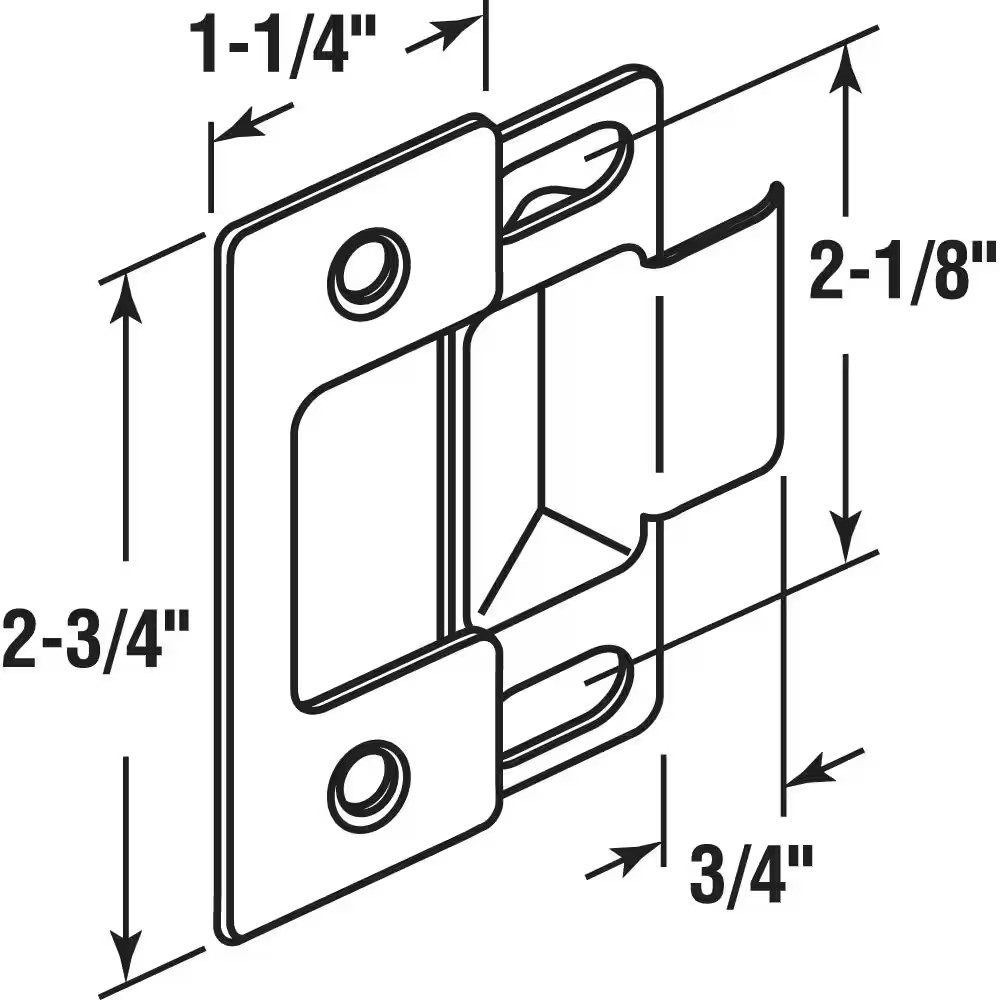 Chrome Adjustable Door Strike Plated (2-Piece)