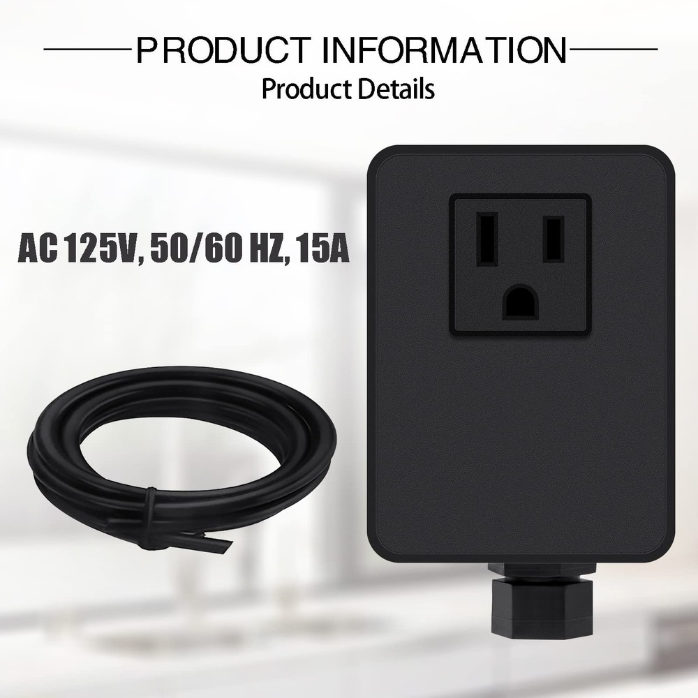 Garbage Disposal Air Switch Kit with Long Button, Matte Black (Brass Cover)
