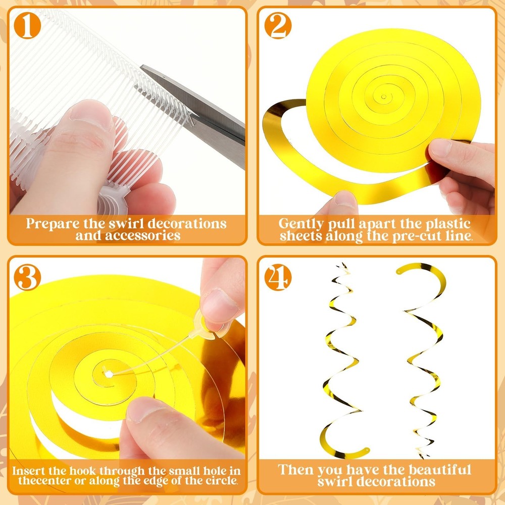 Faccito 36 Pcs Thanksgiving Pumpkin Pie Decorations Fall Ceiling Streamers Ha...