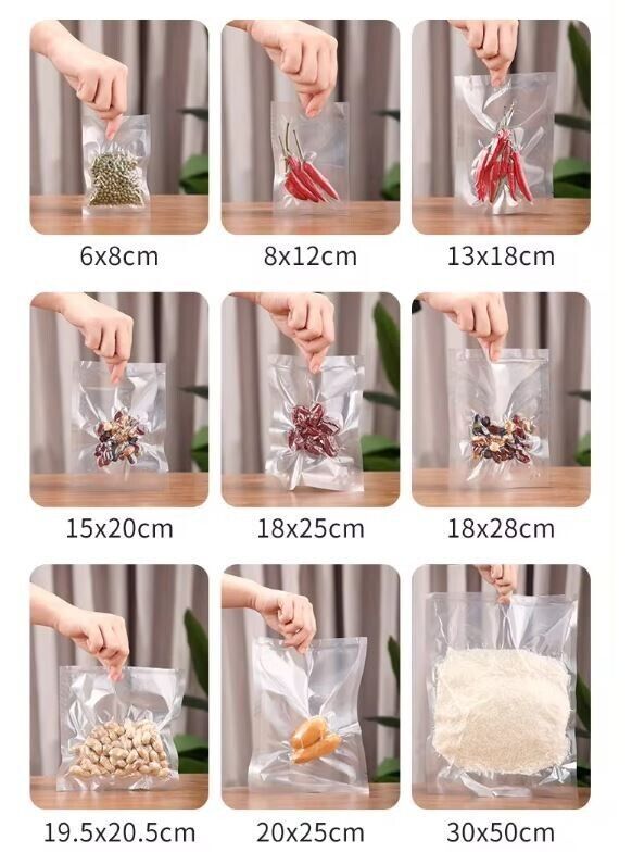 100 packs Vacuum Sealer Bags Poly/Nylon Food Saver Storage Package All Sizes